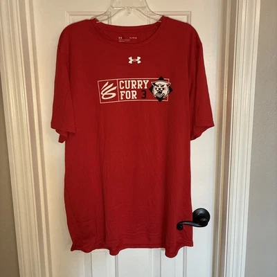 罕见 Under Armour Curry FOR THREE Davidson 野猫纪念 XL T 恤 — 第 1/4 张图片