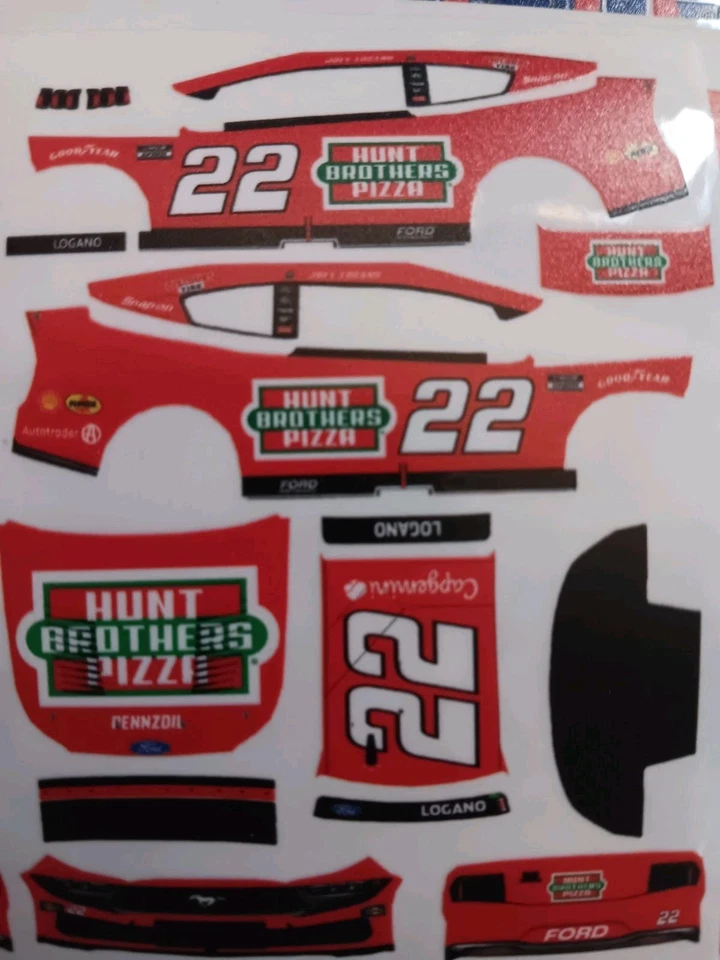 Pedido anticipado 2025 Joey Logano Hunts Pizza Michigan 1/64 calcomanías pelar y pegar Foto 1 de 1