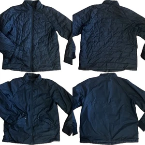 The North Face Men L Reversible Quilted Bomber Puffer Jacket Black Full Zip EUC - Picture 1 of 17