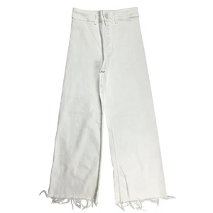 Jeans donna Zara bianco vita alta gamba dritta orlo grezzo taglia 8/28x29 - Foto 1 di 4