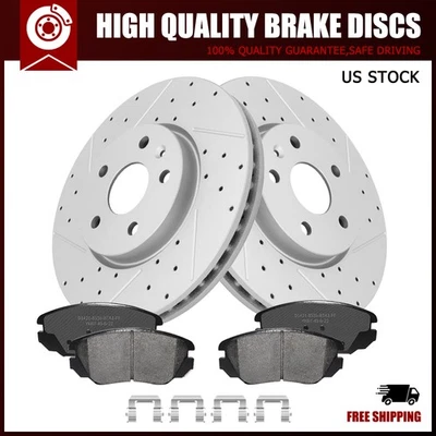 Rotores delanteros perforados y pastillas de freno para Chevy Equinox Impala GMC Terrain 2014-2017 Foto 1 de 4