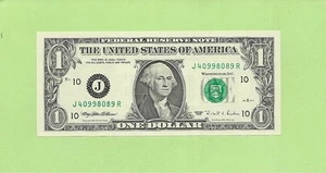 1995 ..UNCIRC $1  J 4099 8089 R  .... 1995 $1  J-R      NICE NOTE         FRN - Picture 1 of 2