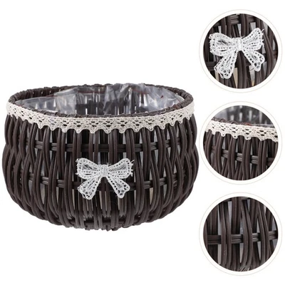  Übertopf Korb Deko Geflochten Pflanzgefäß Geflochtener Blumenkorb - Bild 1 von 4