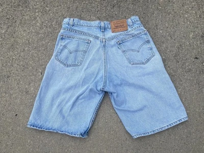 vintage Levis 550 White Tab Relaxed Fit denim shorts sz 33 made in usa 90s jorts - Image 1 of 4