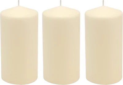 Paquete de 6 velas altas de pilar de cera de marfil sin perfume de 65 horas de duración de 3 x 6 pulgadas Foto 1 de 4