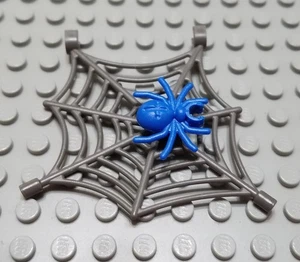 LEGO Dark Gray Animal Web with Blue Spider - Picture 1 of 1