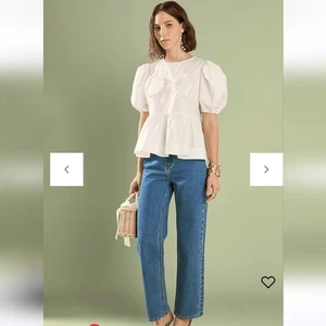 English Factory Linda Herz Schößchen Top Damen weiß Größe M neu mit Etikett - Bild 1 von 10