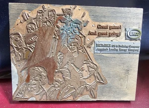Enco/ Humble Oil GREAT GAME and GREAT GOING Copper Letter Press Printing Plate - Picture 1 of 8