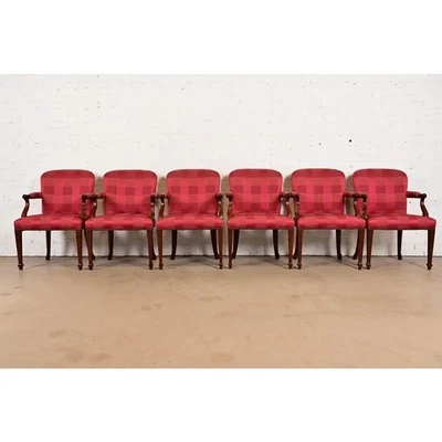 Juego de seis sillas de comedor tapizadas Baker Furniture English Regency Foto 1 de 4