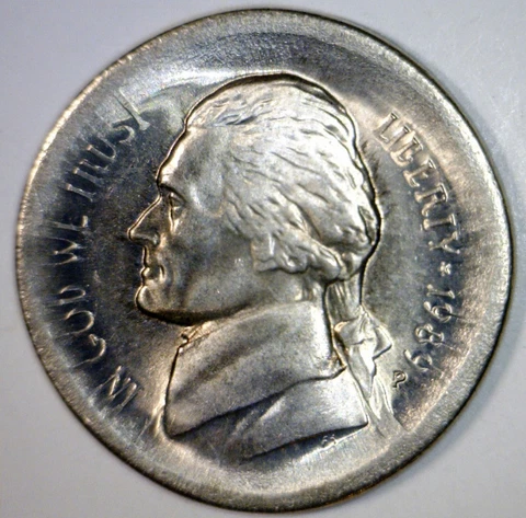 1989 ERROR HUGE Broad Struck Jefferson Nickel GEM BU FS Coin QUARTER SIZE LOT #2 Cover