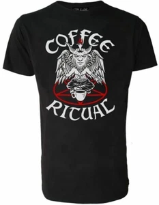 Coffee Ritual T-Shirt, Baphomet Supernatural Brew, Black Magic, Gothic, Darkside - Picture 1 of 3