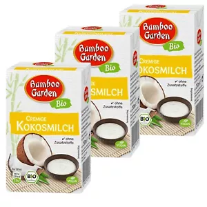 3x 250ml Bamboo Garden Bio Cremige Kokosmilch Vegan feine cremige Konsistenz - Bild 1 von 3