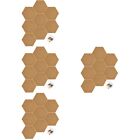 4 Sets Wood Wall Hexagon Cork Tiles Hexagonal Corkboard Frameless