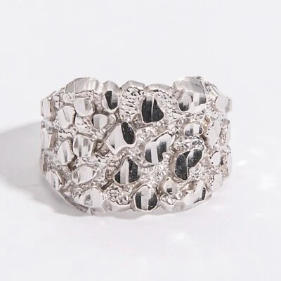 SOLID 14K Gold Large Square Nugget Ring Yellow White Rose Gold - Image 1 of 4