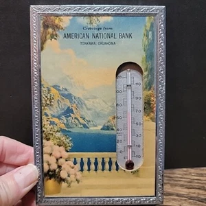 Tonkawa Oklahoma OK advertising thermometer brown bigelow American NationalBank - Picture 1 of 11