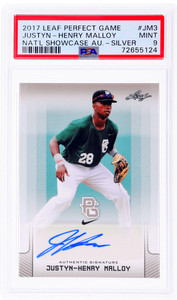 2017 Leaf Perfect Game Justyn-Henry Malloy National Showcase Auto Silver PSA 9