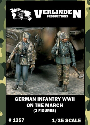 1/35 WWII German Infantry on The March (2 Resin Figures/Set) VERLINDEN #1357 - Image 1 of 2