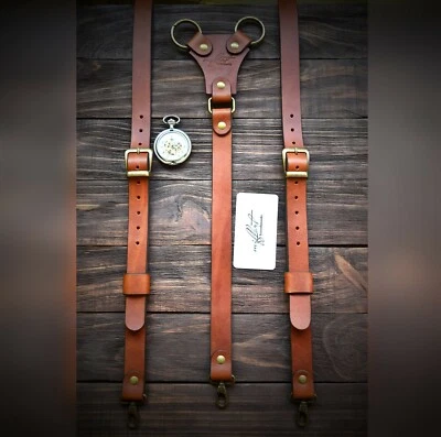 Tirantes para hombre, tirantes de cuero, tirantes personalizados, tirantes hechos a mano Foto 1 de 4