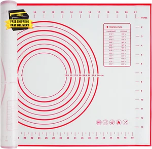 Silicone Baking Mat, 16" X 24" - Non-Slip Pastry Mat for Rolling Dough, Pie Crus - Picture 1 of 7