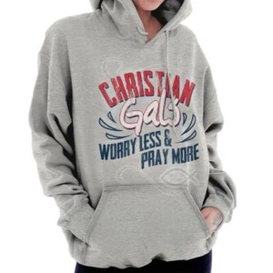 Christian Girls Cute Pray Religious Party Womens Hooded Sweatshirts Hoodies - Picture 1 of 8