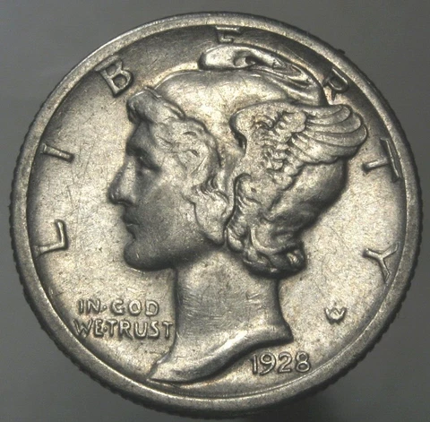 1928-S US Mercury Dime Nice Coin Cover