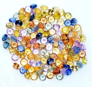 2 mm Natürlicher Multi Saphir Rundschliff Posten 25 Stck. 1,08 CTS Kalibriert Lose Edelsteine - Bild 1 von 6