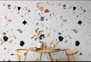 Terrazzo Pattern Colorful Stone Wallpaper Peak Modern Peel Stick Self Adhesive - Picture 1 of 10