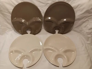 4 Jonathan Adler Happy Home Melamine Brown Wine Glass Plates Precidioobjects - Picture 1 of 6