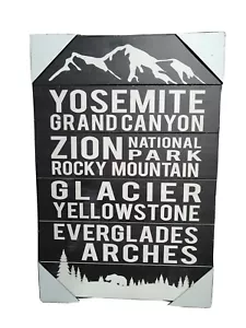 Yosemite Grand Canyon Zion National Park Rocky Mountain Yellowstone Wood Sign - Picture 1 of 3