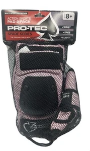 Pro-Tec Spade Series PINK Action Sports Pad Set Knee, Wrist, Elbow Ages 8+, NEW