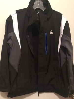 Chaqueta Reebok Negra Gris Blanca Talla Grande Softshell RN#74299 Para Hombre Cremallera Completa Foto 1 de 4