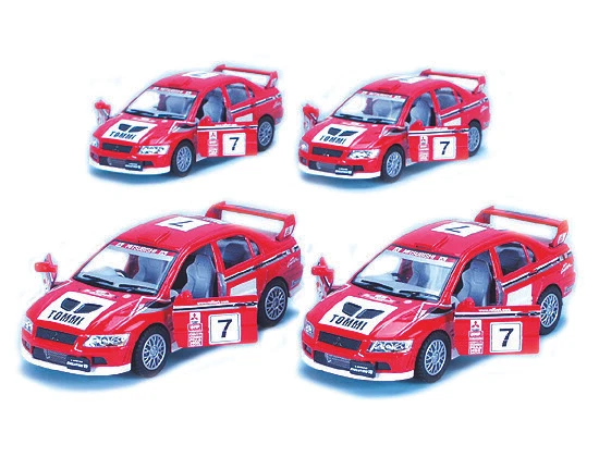 CAJA DE 12 MITSUBISHI LANCER CON CALCOMANÍAS DE RALLY COCHE FUNDIDO A PRESIÓN 5" KINSMART 5048D Foto 1 de 1