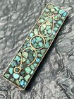 🎋S A. L. E. Vintage India Hand Crafted Inlaid Turquoise Brooch IMPERFECT🎋