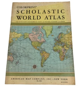 Colorprint Scholastic World Atlas American Map Company No. 9552 Classroom Learn - Picture 1 of 7