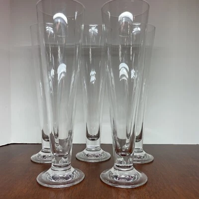 LOTE DE 5 VASOS CRISTAL PILSNER 11” CRISTAL TRANSPARENTE ? Foto 1 de 4