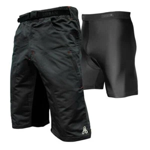 THE ENDURO - Men's Black MTB shorts with Padded Underliner - Bild 1 von 6