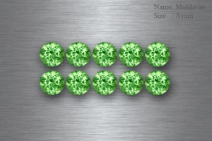 3 MM EXQUISITE RARE NATURAL ROUND BEAUTIFUL GREEN TEKTITE MOLDAVITE GEM!! 5-PCS - Picture 1 of 1