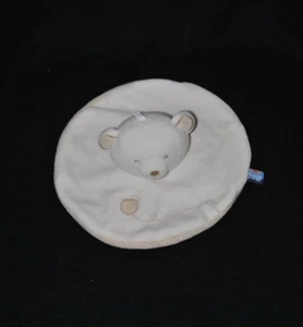 Peluche doudou ours plat SUCRE D'ORGE beige blanc balle rond TTBE - Picture 1 of 1