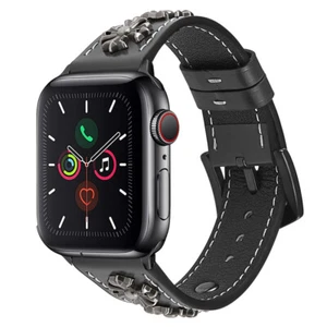 Luxus Echtes Leder mit Nieten Armband Für iWatch Series 10 9 8 7 6 5 4 SE Ultra - Picture 1 of 21