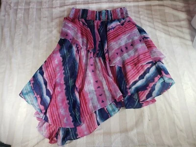 INC Mujer Talla Grande XL Rosa Azul Ombre Corbata Teñida Calada Dobladillo Asimétrico Falda  Foto 1 de 4