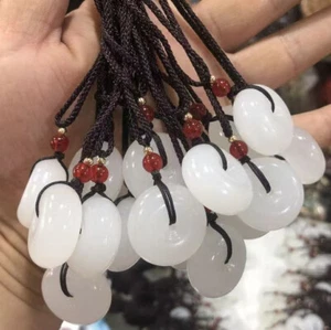 10pc wholesale natural Hotan Jade white jade Lucky pendant - Picture 1 of 7