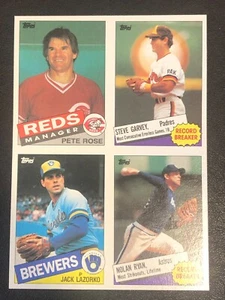 Rose Ryan Garvey 1985 Topps Baseball RARE! Trading Card Uncut 4 Card Panel Sheet - Picture 1 of 2