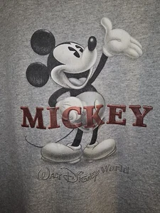 Vintage Walt Disney World Mickey Mouse Kids Xl 18-20 Gray Graphic Logo Tshirt - Picture 1 of 10