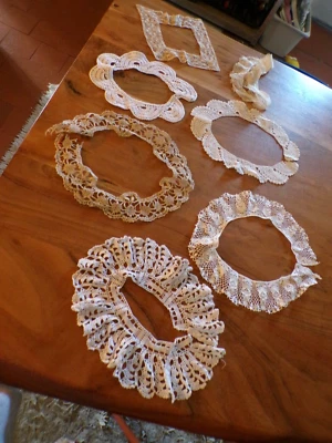 Lot de 5 cols et 3  pièces de dentelle ancienne   ( ref 41 ) - Photo 1/4