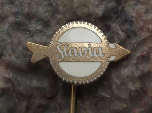 Antique Slavia Czechoslovakia Air Rifle Weapons Factory Arrow Logo Gun Pin Badge - Picture 1 of 4