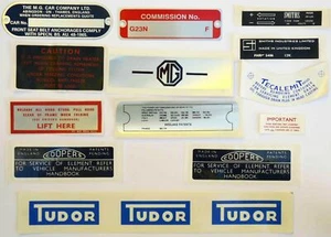 Kit de calcomanías y placas de comisión MGB Roadster para MGB de 1965 a 1967 - Imagen 1 de 1