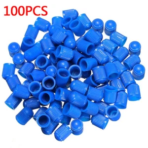 100x Universal Blue Plastic Auto Car Motorcycles Bikes Tire Valve Stem Cap Parts - Picture 1 of 11