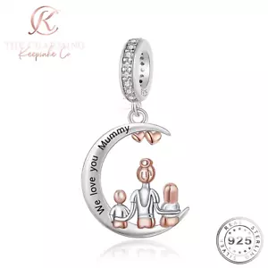 Ciondolo mamma We Love You argento sterling 925 e oro rosa - regalo compleanno mamma - Foto 1 di 4