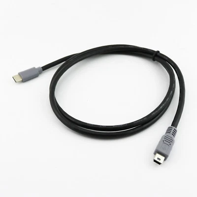 Mini USB 5 Pin Male To USB 3.1 Type-C Male Converter OTG Adapter Lead Data Cable - Image 1 of 4