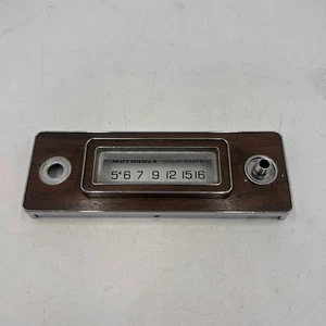 Vintage Motorola Car AM Radio Faceplate Part Decor Desk Paperweight Chrome Wood - Picture 1 of 8